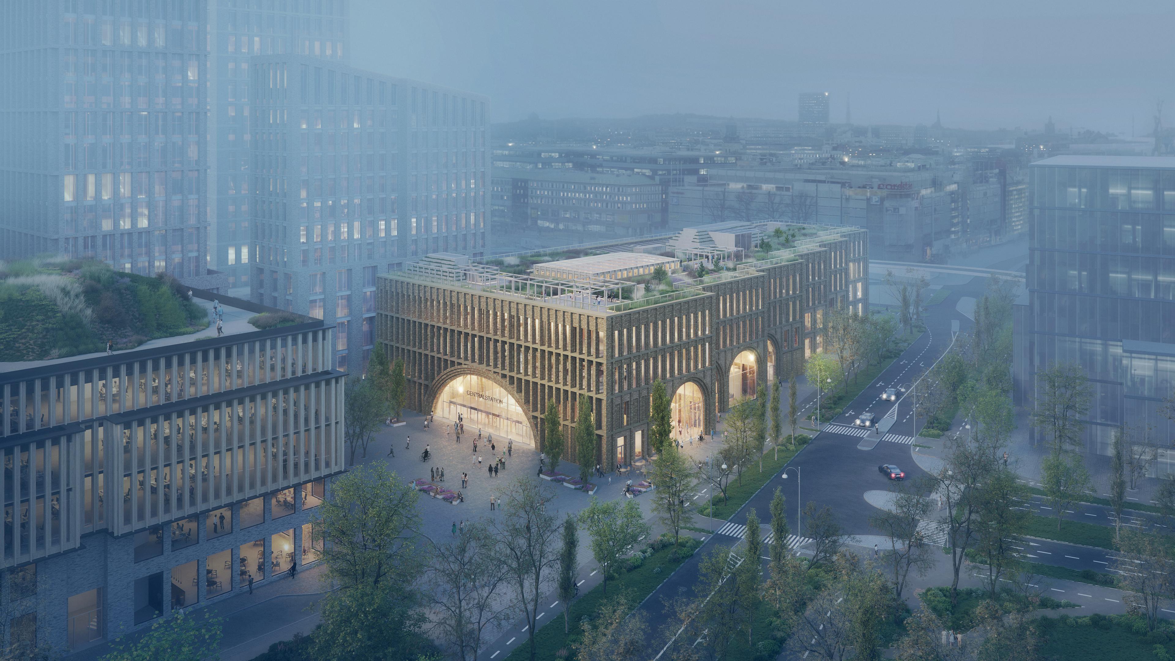 Grand Central - Vy från nordost ©Reiulf Ramstad Arkitekter